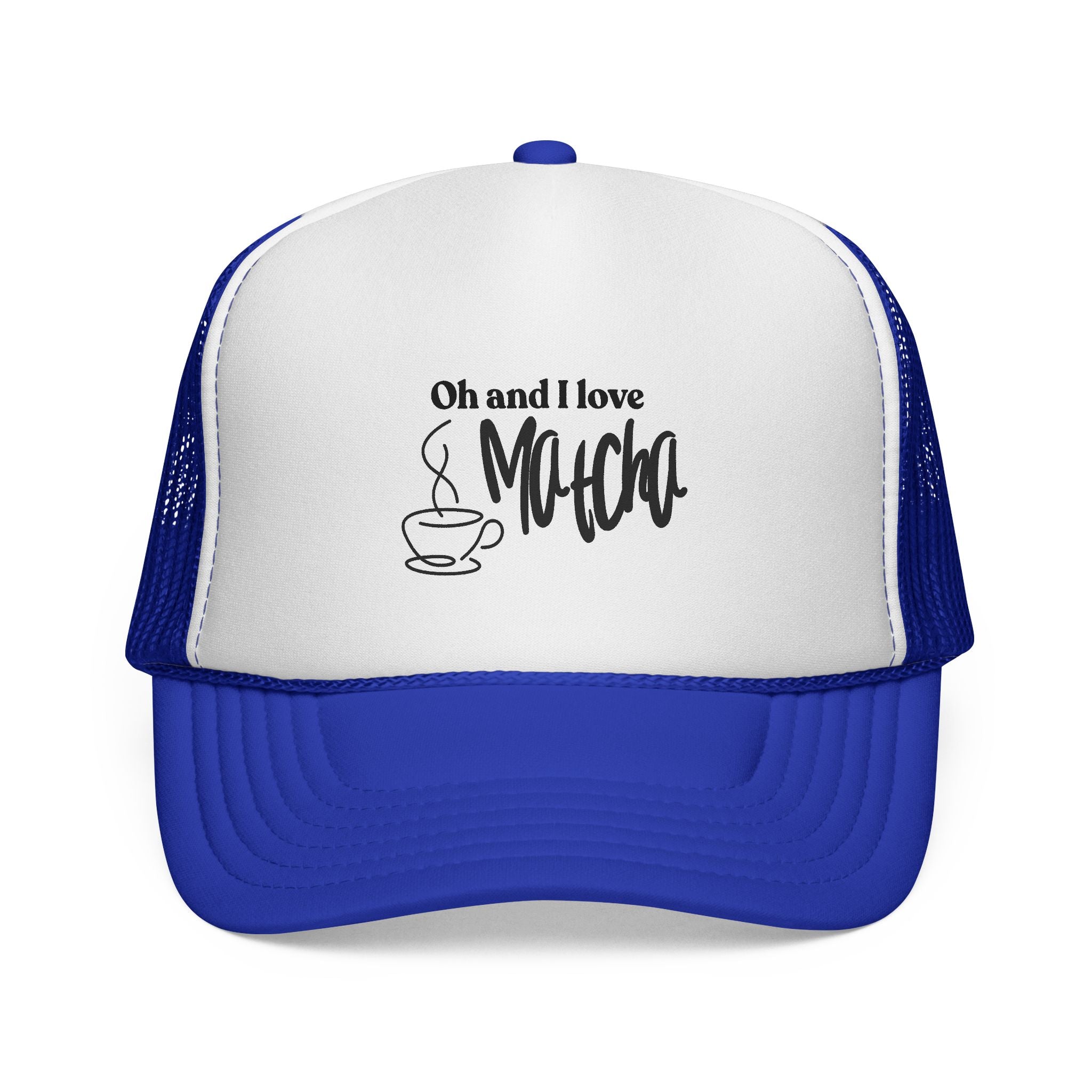 Coffee Lover Trucker Cap - "Oh and I Love Mocha" Mesh Baseball Hat
