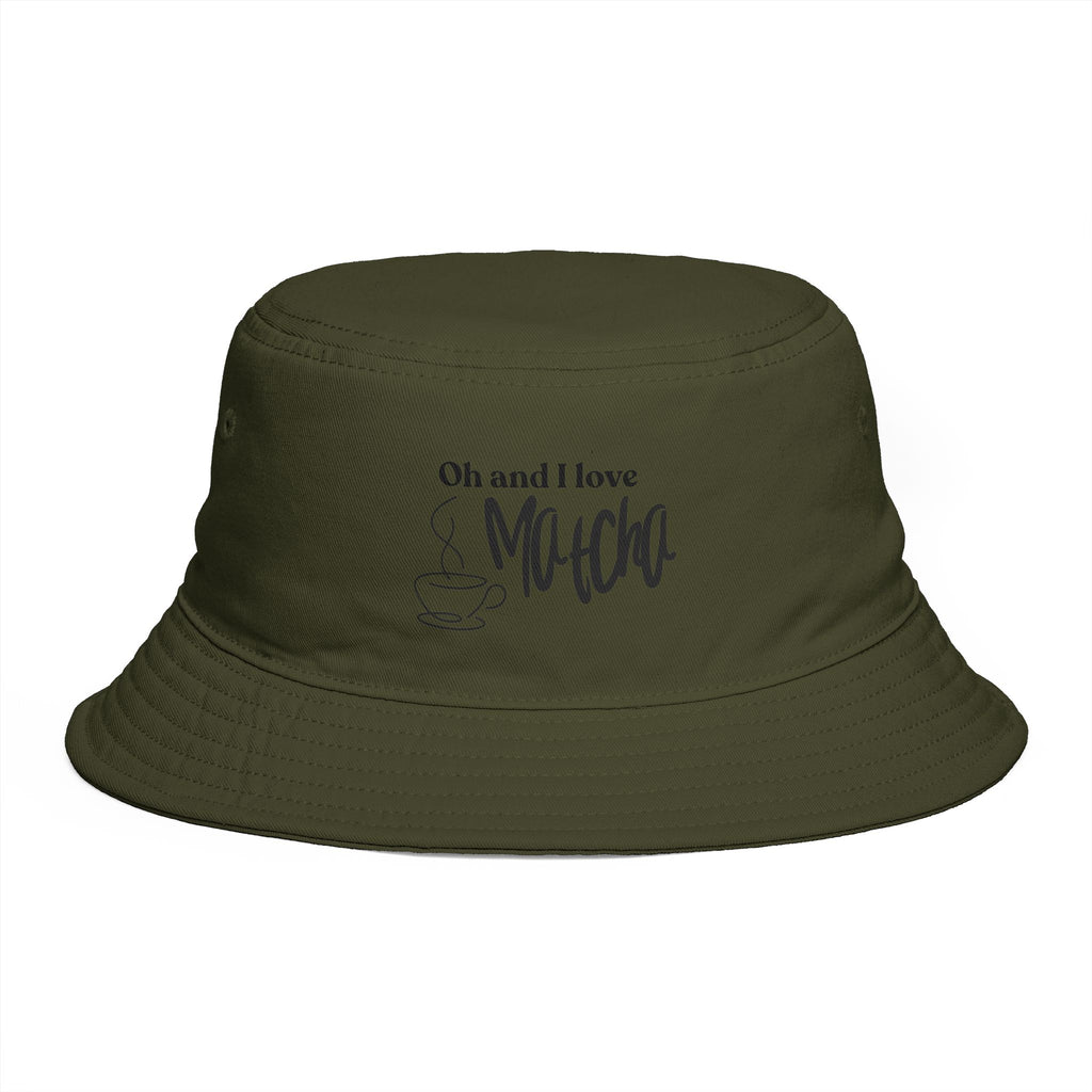 Oh and I Love Mocha Bucket Hat — Coffee Lover Casual Sun Hat