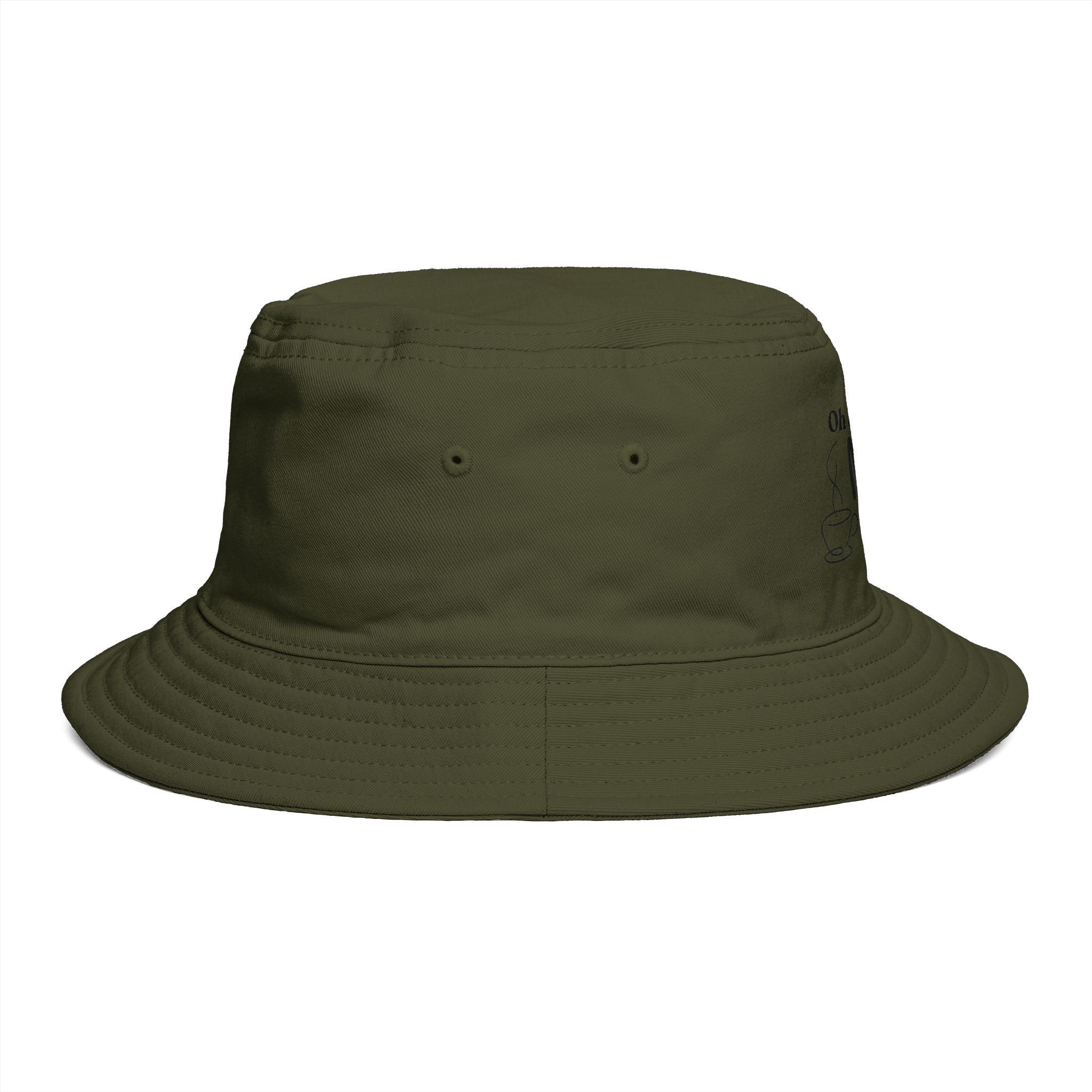 Oh and I Love Mocha Bucket Hat — Coffee Lover Casual Sun Hat
